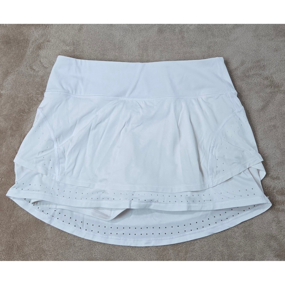 Athleta 2 Layer Skort Women Medium White Pickleball Tennis Badminton 777535-01‎